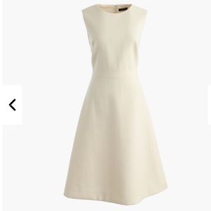 A-line Beige dress in double-serge wool